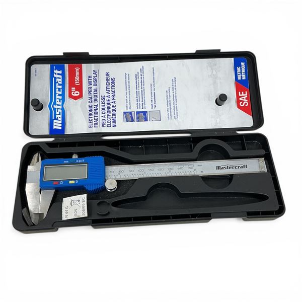 Mastercraft 6" Electronic Calipers with Fractional Digital Display and Case