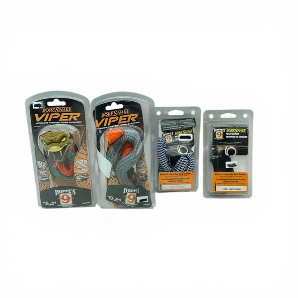 Assorted Hoppe's Bore Snake Rifle Cleaners for Various Calibers, See Description X 4 Qty