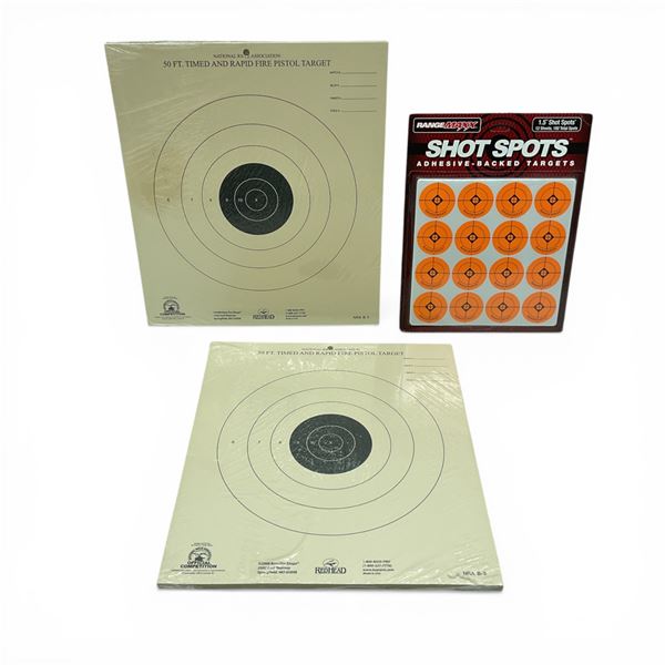 Range Maxx 1.5" Shot Spots Adhesive-Backed Targets and NRA 50 ft Timed & Rapid Fire Pistol Targets