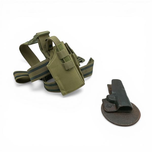Boherg Leather Paddle and Tan Leg Holster