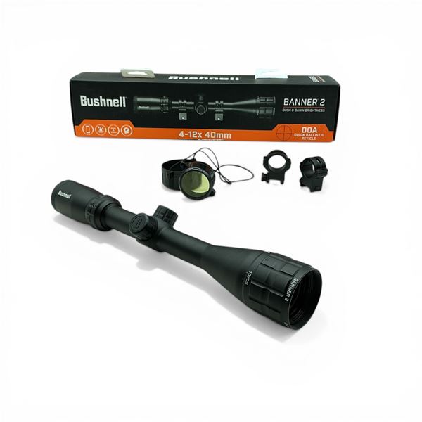 Bushnell Banner 2 4-12x40mm Scope, DOA Quick Ballistic Reticle SFP, 1" Tube