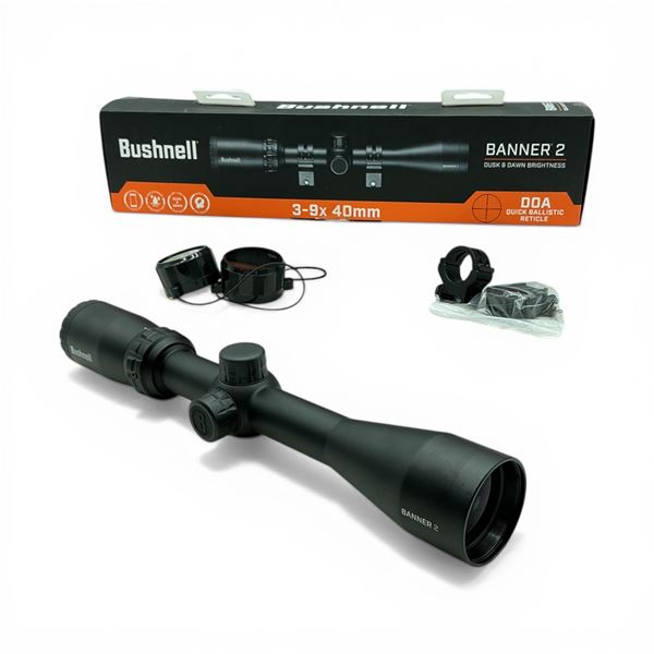 Bushnell Banner 2 3-9x40mm Scope, Quick Ballistic SFP Reticle, 1" Tube