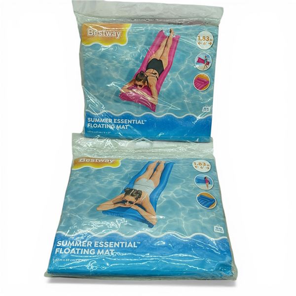 Bestway Summer Essentials Floating Mat, 6' X 27", 90 kg Capacity X 2 Qty, New