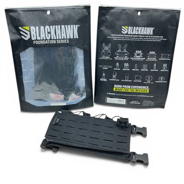 Blackhawk Foundation Series Molle Placard with Kangaroo, Black X 2 Qty, New
