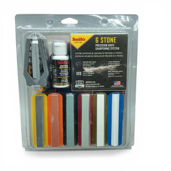 Smith's 6 Stone Precision Knife Sharpening System Kit with Case, New