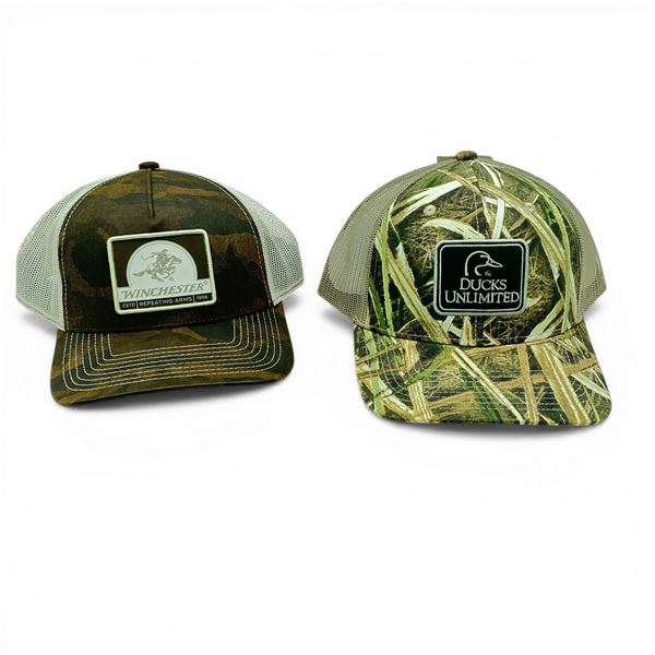 Ducks Unlimited Mesh Back Hat in Mossy Oak Camo, New and Winchester Mesh Back Hat, New