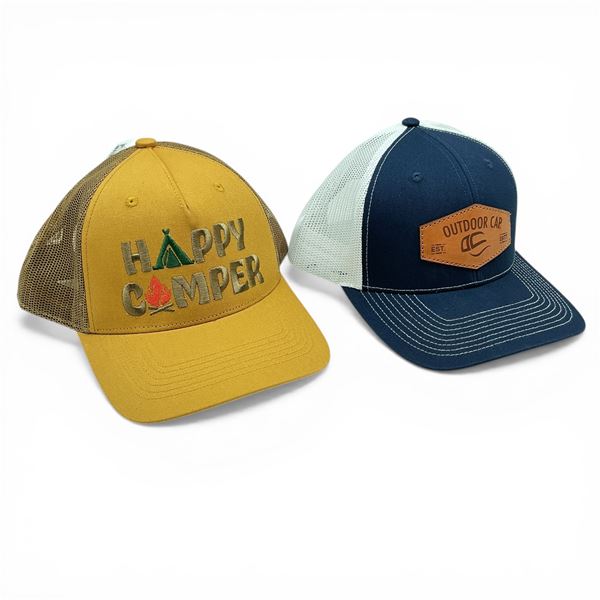 Happy Camper Mesh Back Hat, New and Outdoor Cap Mesh Back Hat, New