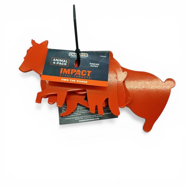 Champion Impact Steel Rimfire Targets, 4 Animal Silhouette Variety Pack, New