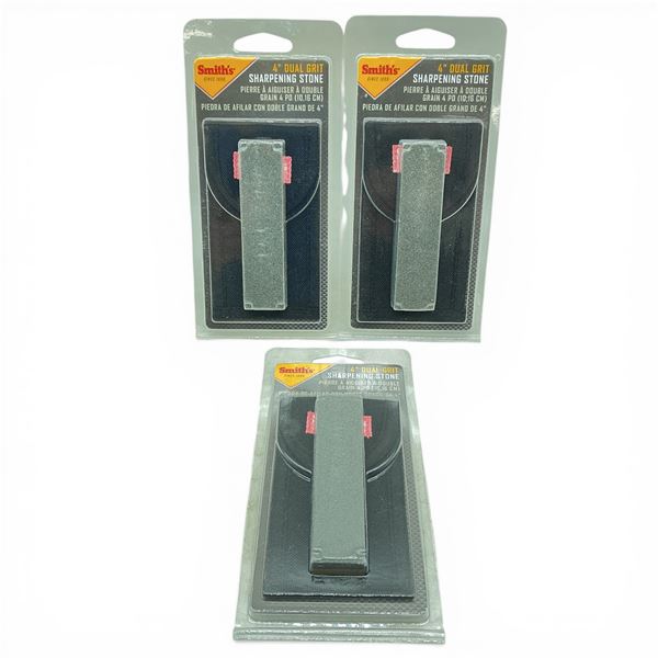 Smith's 4" Dual Grit Sharpening Stone X 3 Qty, New
