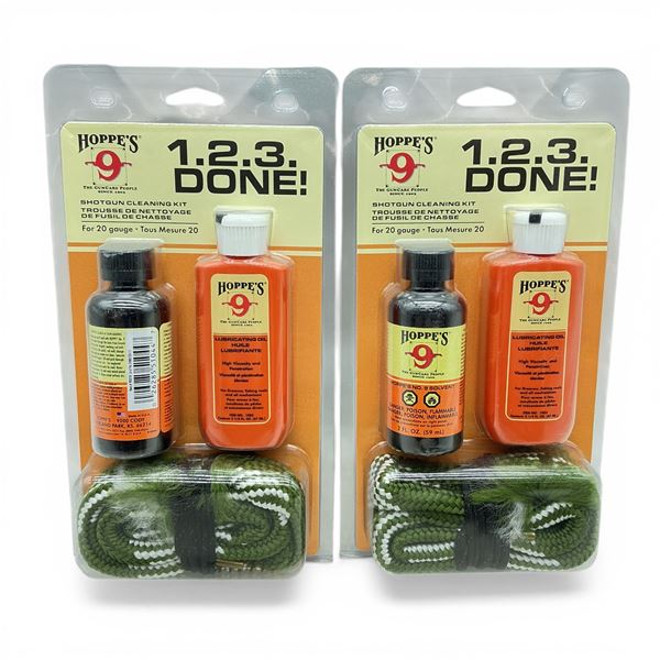 Hoppe's 1.2.3 Done! 20 Ga Shotgun Cleaning Kit X 2 Qty, New