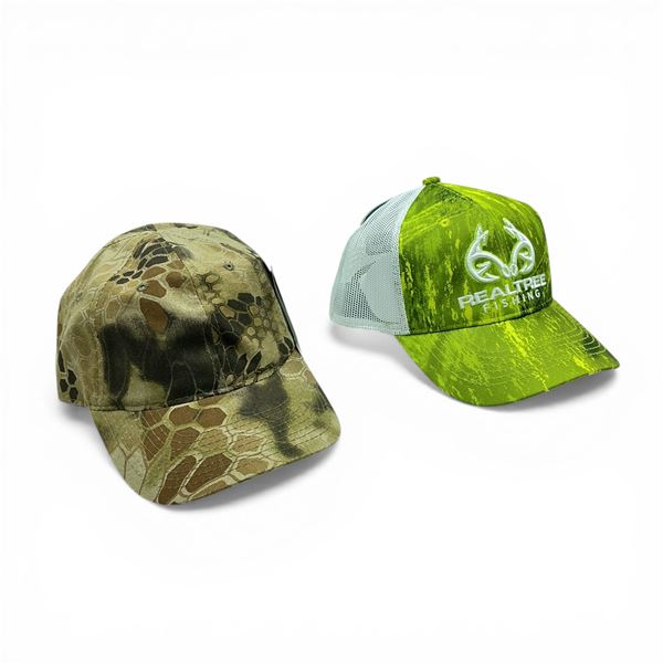 Realtree Fishing Mesh Back Hat, New and Kryptek Highlander Hat, New