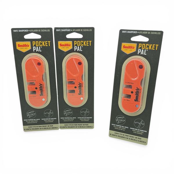 Smith's Pocket Pal Knife Sharpener X 3 Qty, New