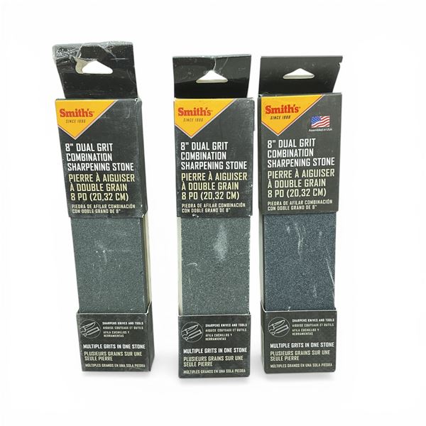 Smith's 8" Dual Grit Combination Sharpening Stone X 3 Qty