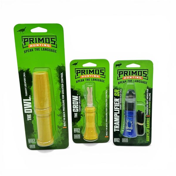 Primos Turkey Locator Calls X 2 Qty, New and Primos Tramplifier Short Range Elk Call, New