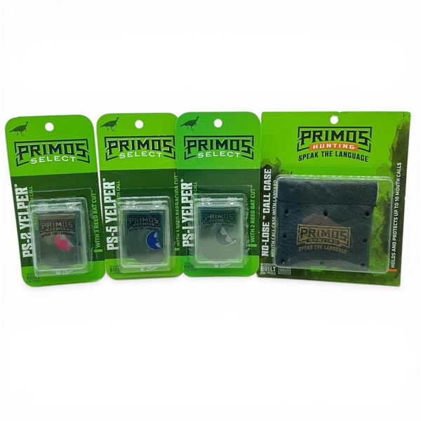 Primos Select PS-1, PS-2 and PS-5 Yelper Turkey Mouth Call, New and Primos No-Lose Mouth Call Case