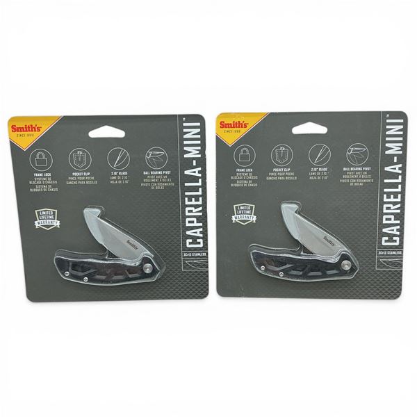 Smith's Caprella-Mini 2.1" Folding Blade Pocket Knife X 2 Qty, New