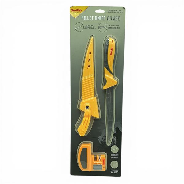 Smith's Fillet Knife Combo: 7" Fixed Blade Fillet Knife and Sharpener, New