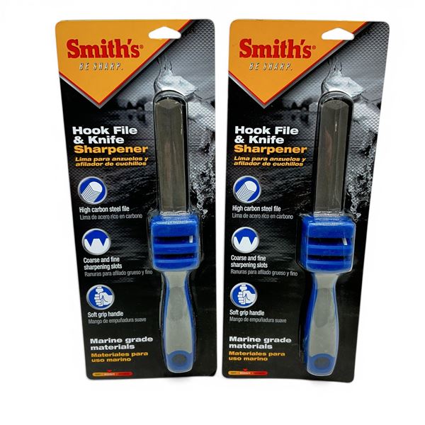Smith's Hook File and Knife Sharpener X 2 Qty, New