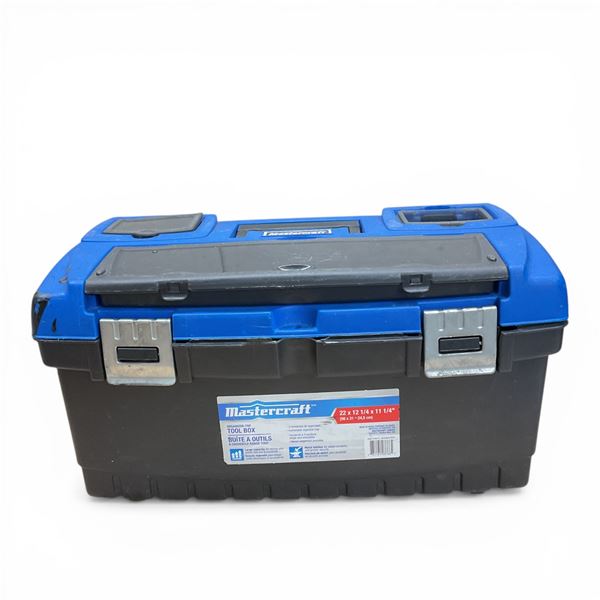 Mastercraft Plastic Tool Box, 22" x 12.25" x 11.25"
