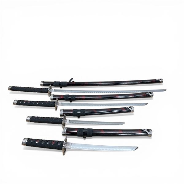 10" and 17.75" Blade Samurai Sword Set with Sword Display Stand - See Details for Sizes