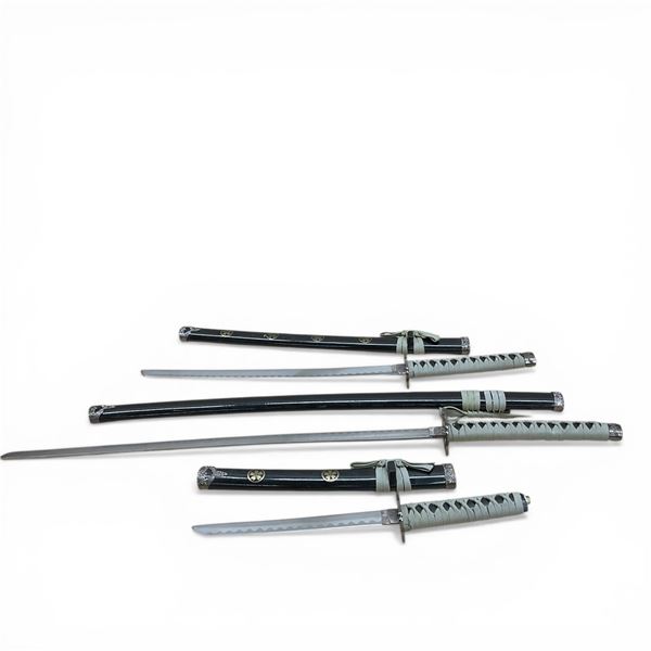 Four Piece Samurai Sword Set with Sheaths: 10.25", 10.25", 18" and 26"