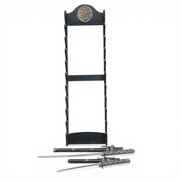 Three Piece Samurai Sword Set with Sheaths: 10", 18" and 25.5"