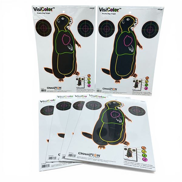 Champion Visicolor 11" x 16" Prairie Dog Target, 10 Pack X 6 Qty, New