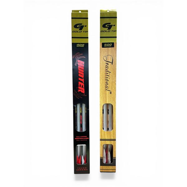 Gold Tip Hunter Arrows, 400 Spine, New and Gold Tip Traditional Arrows, 500 Spine, New