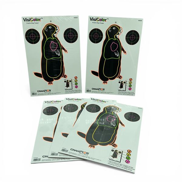 Champion Visicolor 11" x 16" Prairie Dog Target, 10 Pack X 5 Qty, New