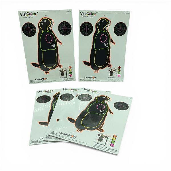 Champion Visicolor 11" x 16" Prairie Dog Target, 10 Pack X 5 Qty, New