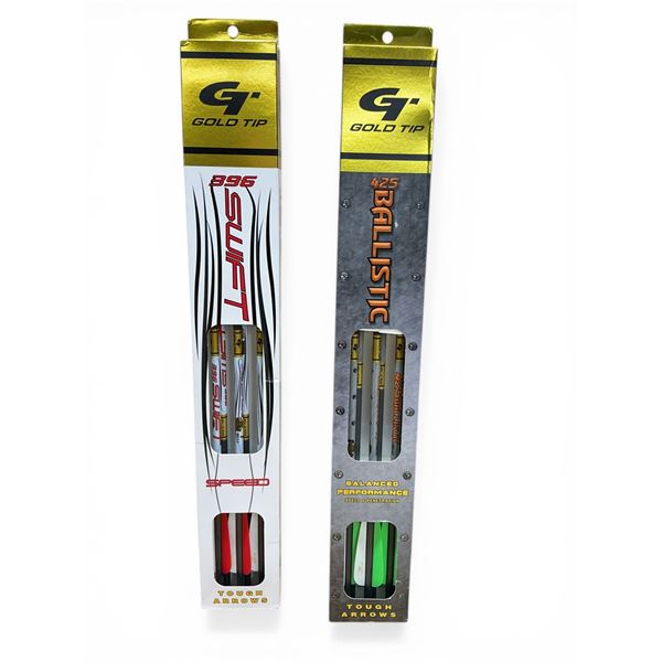 Gold Tip 425 Ballistic 22" Arrows and Gold Tip 396 Swift 20" Arrows, New