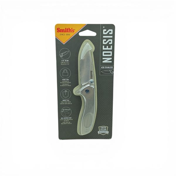 Smith's Noesis 2.75" Folding Blade Knife with Pocket Clip, New