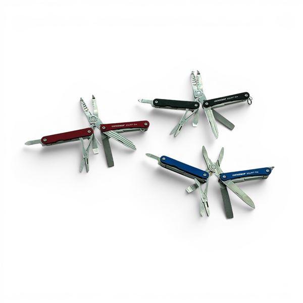 Leatherman Squirt PS4 and Squirt ES4 Small Keychain Multi-Tools X 3 Total Qty