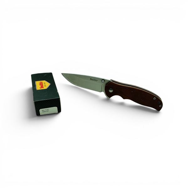Smith's Adaha Mini 2.75" Folding Blade Knife with Wooden Handle and Pocket Clip, New