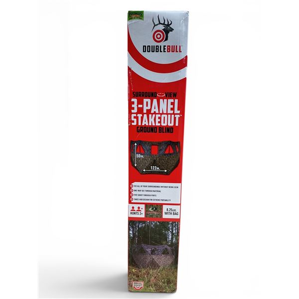 Primos Double Bull Surround View 3-Panel Stakeout Ground Blind, 50" x 122", New