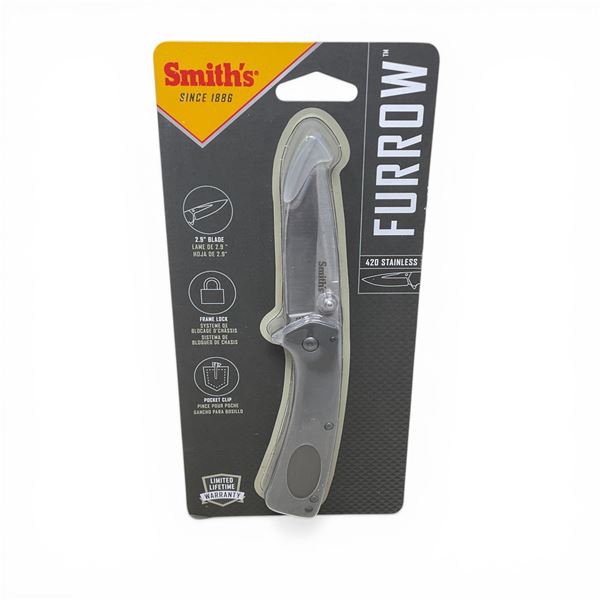 Smith's Furrow 2.9" Folding Blade Knife with Pocket Clip, New