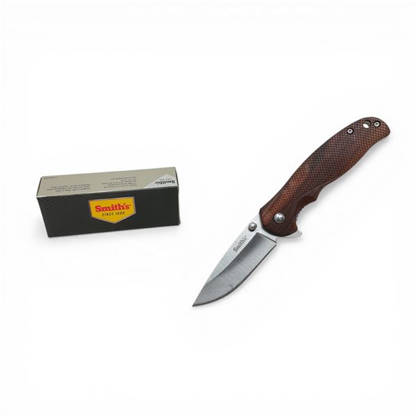 Smith's Adaha Mini 2.75" Folding Blade Knife with Wooden Handle, New