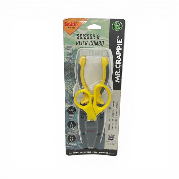 Smith's Mr. Crappie 3" Scissors and 6.5" Plier Combo with Tool Sheath, New
