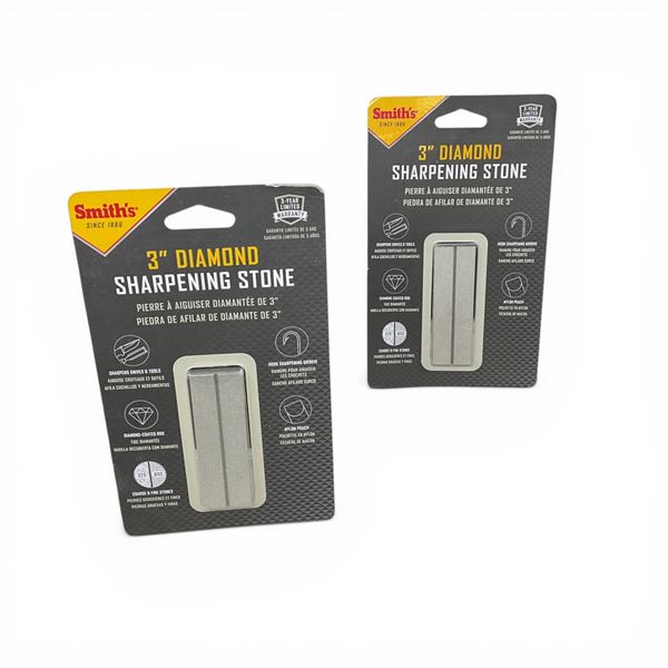 Smith's 3" Diamond Sharpening Stone with Nylon Pouch X 2 Qty, New
