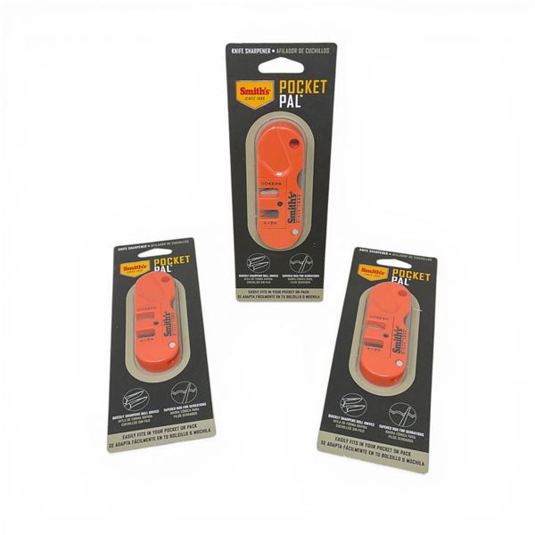 Smith's Pocket Pal Knife Sharpener X 3 Qty, New