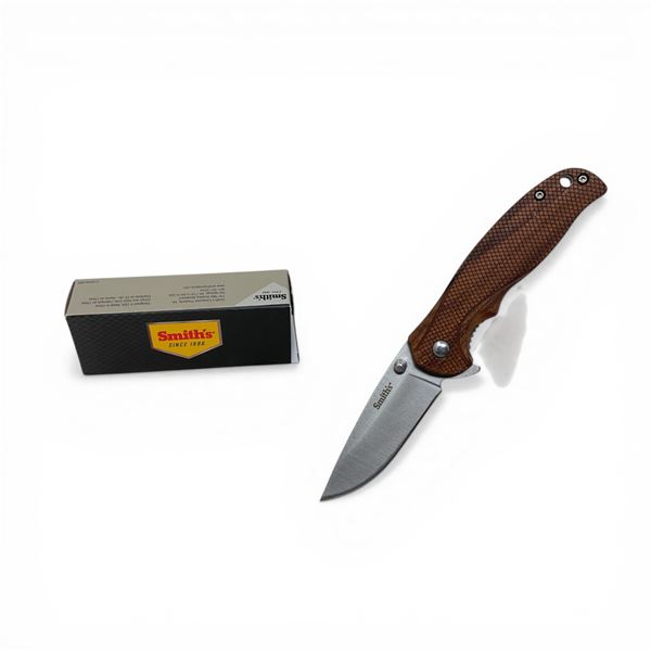 Smith's Adaha Mini 2.75" Folding Blade Knife with Wooden Handle, New