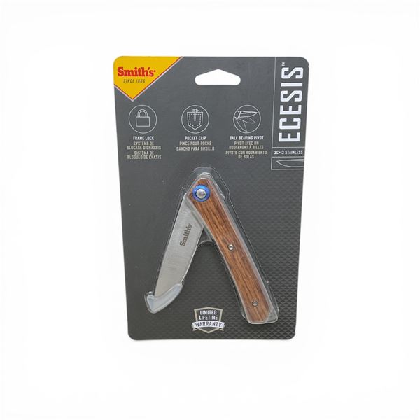Smith's Ecesis 3" Folding Blade Knife with Pocket Clip, New