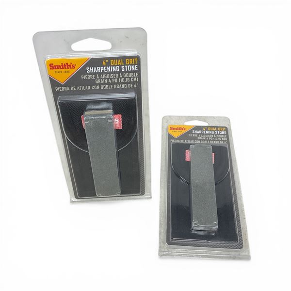 Smith's 4" Dual Grit Sharpening Stone With Pouch X 2 Qty, New