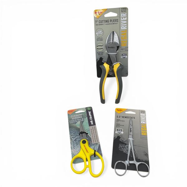 Assorted Smith's Fishing Pliers, Scissors and Hemostat, New