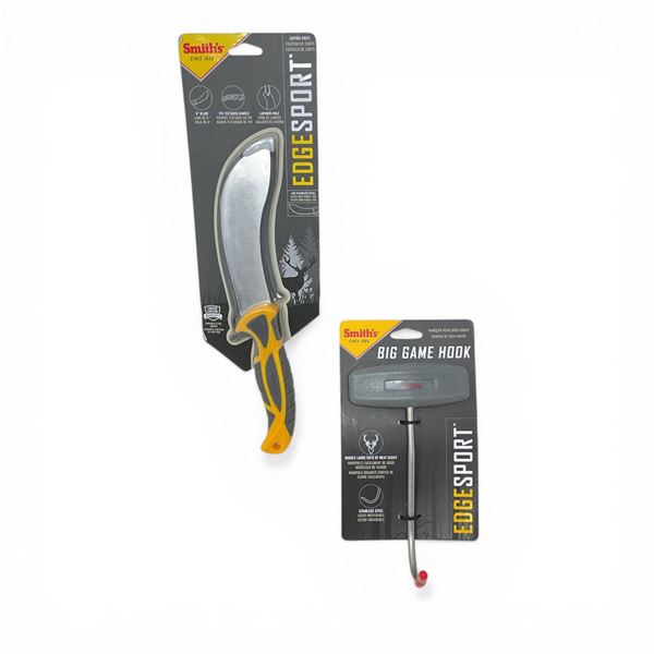 Smith's Big Game Hook, New and Smith's Edge Sport 6" Fixed Caping Knife with Sheath, New