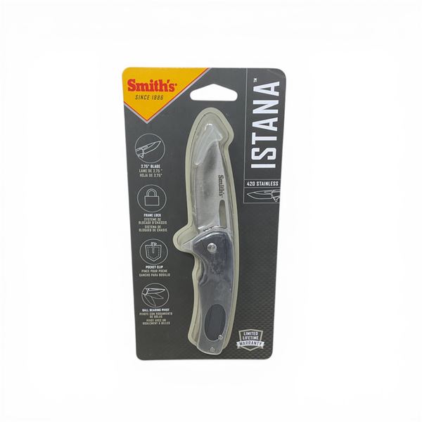 Smith's Istana 2.75" Folding Blade Knife with Pocket Clip, New