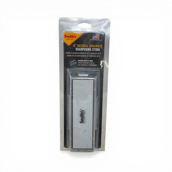 Smith's 6" Natural Arkansas Sharpening Stone, New