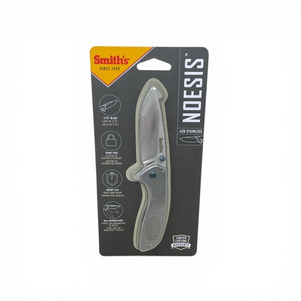 Smith's Noesis 2.75" Folding Blade Knife with Pocket Clip, New