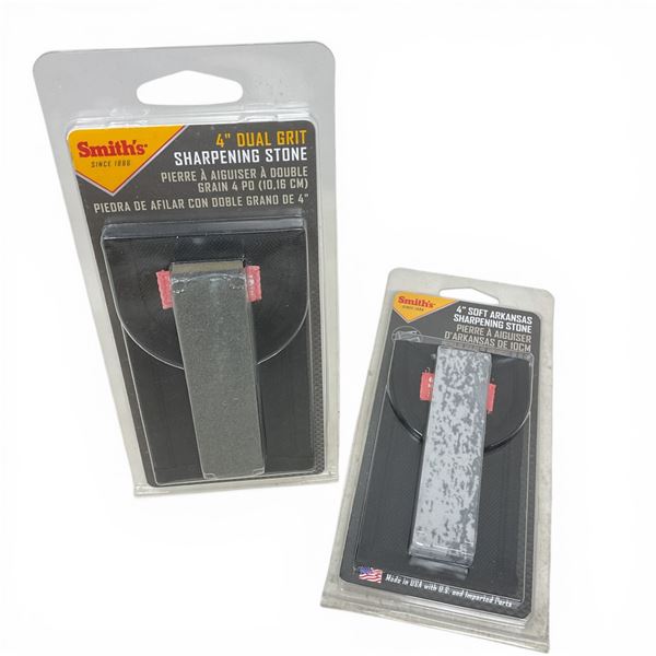 Smith's 4" Soft Arkansas Sharpening Stone, New and Smith's 4" Dual Grit Sharpening Stone, New