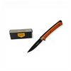 Image 1 : Smith's Ecesis Orange Aluminum Handle, 3" Folding Blade Knife with Pocket Clip, New
